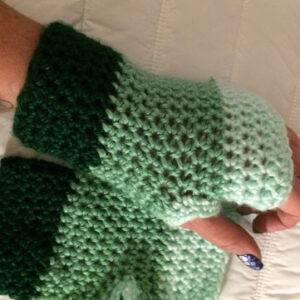 Shades of Green Fingerless Gloves