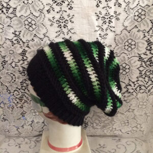 Riptide Slouchy Hat in Black & Green