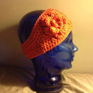 Orange Headband with Flower