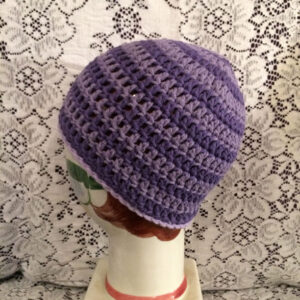 Cotton Purple Striped Beanie