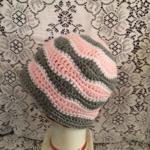 Pink and Gray Brainwave Beanie