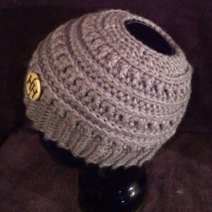 Grayish Purple Katniss Messy Bun Hat