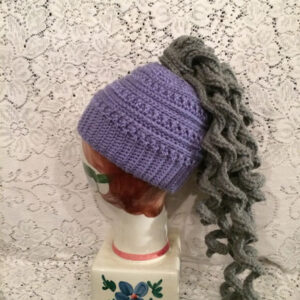 Purple Katniss Messy Bun Hat