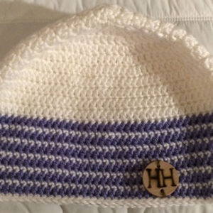 White & Purple Beanie