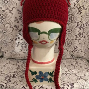 Brick Red & Gray Earflap Hat