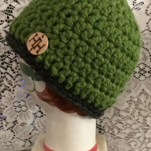 Thick Green and Gray Beanie
