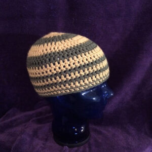 Wool Yellow & Gray Striped Beanie