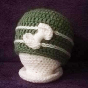 Green Infant Hat with Bow