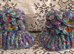 Multicolored Crocodile Stitch Booties