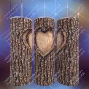 Customizable Wooden Heart 20oz Tumbler