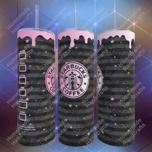 Black and Pink Striped Coffee Place 20oz Tumbler