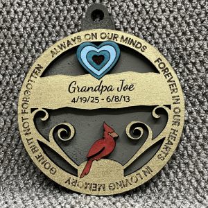 *Memorial Christmas Ornaments with Cardinal