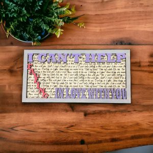 I Can't Help (Falling In Love With You) - Song Lyric Stand & Frame SVG File  - DIGITAL DOWNLOAD