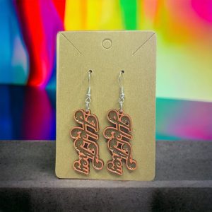 Scripted Pronoun Earrings (variable)