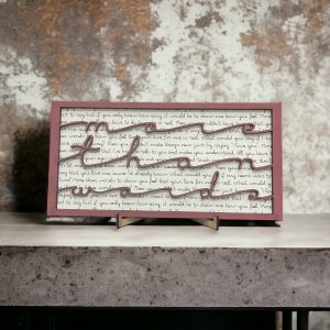 More Than Words - Song Lyric Stand & Frame SVG File  - DIGITAL DOWNLOAD