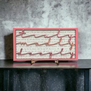 Truly, Madly, Deeply - Song Lyric Stand & Frame SVG File  - DIGITAL DOWNLOAD