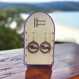 She/Them Round Earrings