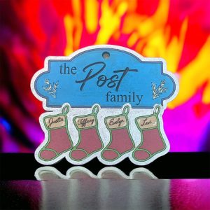 Family Stocking Ornament SVG File  - DIGITAL DOWNLOAD