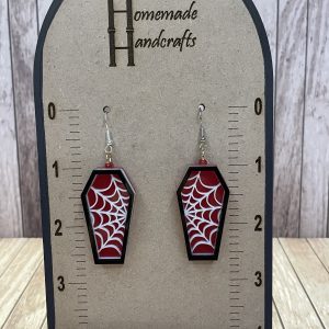 Coffin with Cobweb Earrings