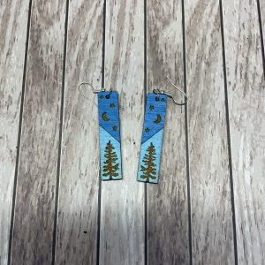 Nighttime Sky with Trees Earrings