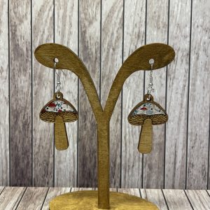 Window Mushroom Dangly Earrings