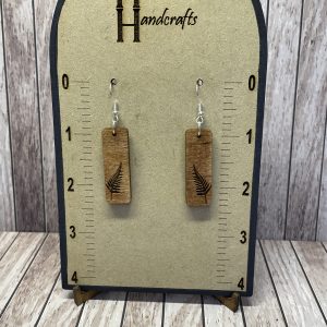 Single Leaf Rectangle Earrings