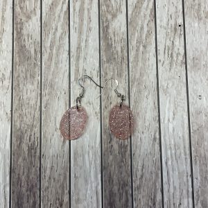 Pink Glitter Resin Earrings