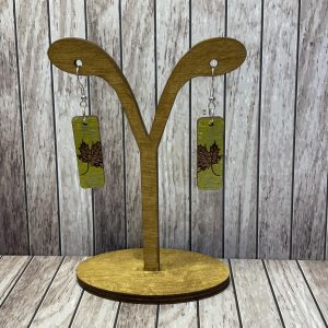 Rectangle Maple Leaf Earrings