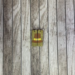 Rectangle Pilgram Hat Earrings