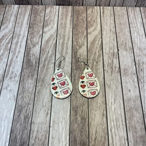 Sublimated Heart Mail Earrings