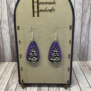 Snowy Christmas Tree Earrings
