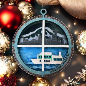 Vashon Island Layered Christmas Ornament (designed in 2024)