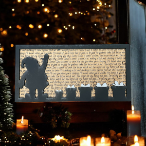 Santa Claus Is Coming To Town - Song Lyric Stand & Frame SVG File  - DIGITAL DOWNLOAD